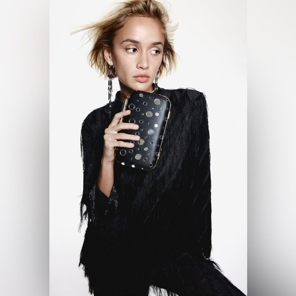 H&M Mirror Embellished Black Clutch - Picture 5 of 5